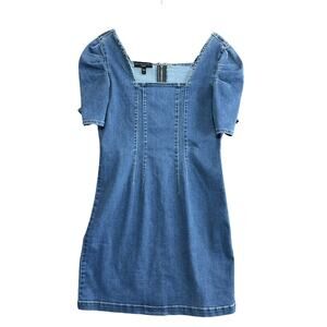 SANCTUARY Melanie Denim Shift Dress Women’s L Bodycon Preppy‎ Timeless Western